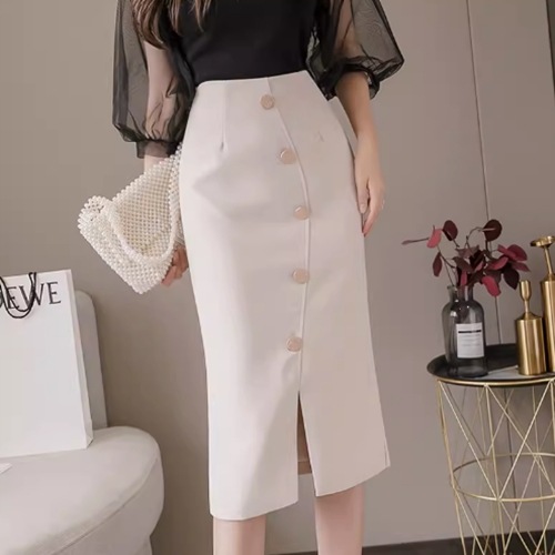 レディース スカート 膝下 タイト スリム 細身 ストレート フェミニン スリット ハイウエスト 大人可愛い きれいめ シンプル 上品 おしゃれ こなれ感 ラフ 個性的 クール エレガント モダン