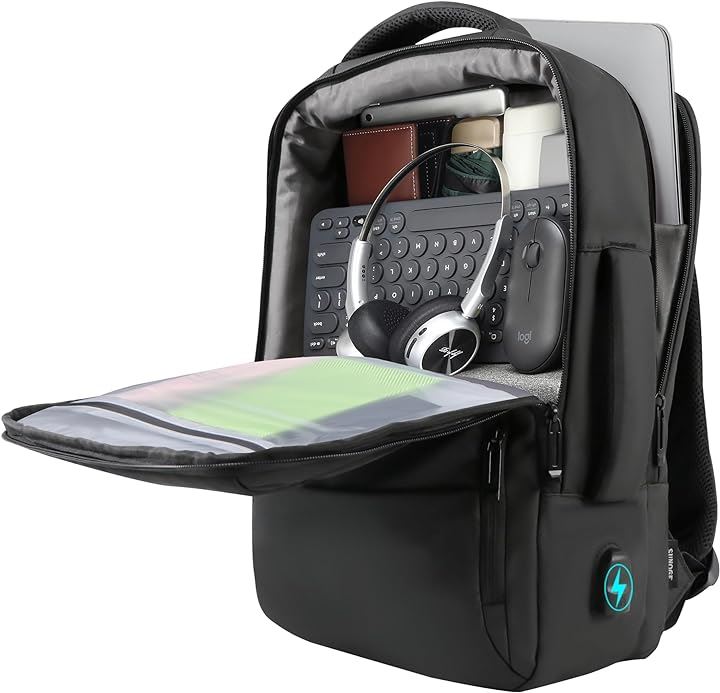 メンズ リュックサック 大容量 防水 軽量 バックパック ビジネスバッグ 15.6インチ PCリュック 多機能 乾湿分離 USB充電ポート( 6.カーボン黒, 42x30x13cm)