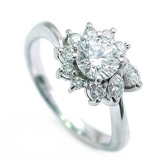 AneCan掲載 (Brand アニーベル) Pt ダイヤモンドデザインリング（婚約指輪エンゲージリング） メレ 楽ギフ_包装02P26Mar16