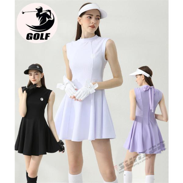 ゴルフウェア レディース ゴルフ ドレス ワンピース 丈長め ゴルフ スカート かわいい おしゃれ 新作
