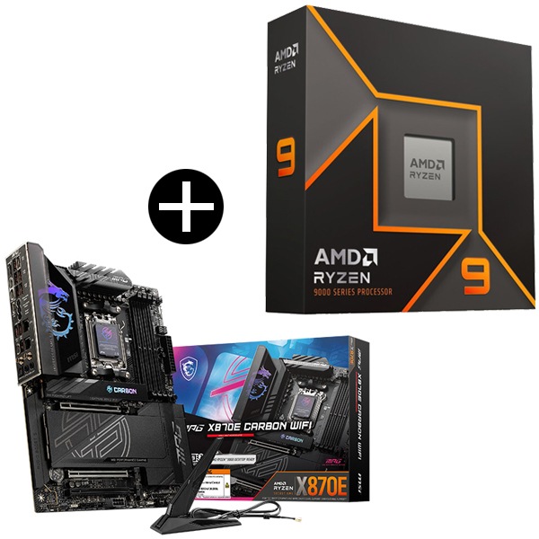 Ryzen 9 9950X W/O Cooler WOF (16C/32T4.3GHz170W) CPU + MSI MPG X870E CARBON WIFI マザーボード セット