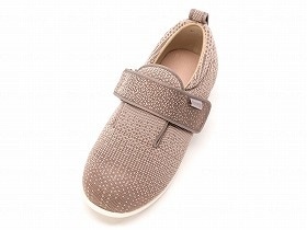 徳武産業 あゆみシューズ 介護靴 施設用 ダブルマジックIII ニット 7E ベージュ 片足/左Lサイズ 7048