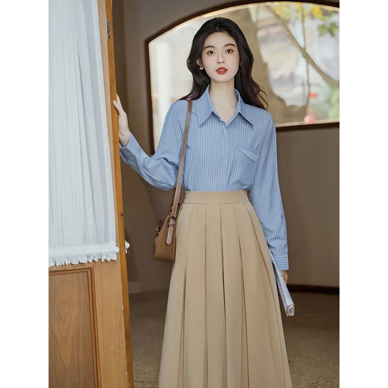 スイート OL通勤 新作 高級感 スカート二点セット 母の日 流行り トップス シャツ 着痩せ