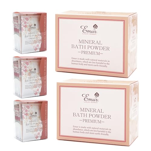 【24包の特典付セット】エミュール ミネラルバスパウダープレミアム 2箱 3000g (1500g2) 約120回分＋トライアル25g24包 日本製 入浴料 浴用化粧料