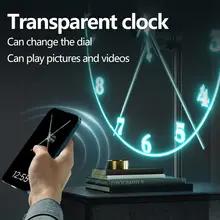 サイバーパンク 3d プロジェクター LED デジタル大型壁時計モダンなデザインの装飾アート大きな壁時計