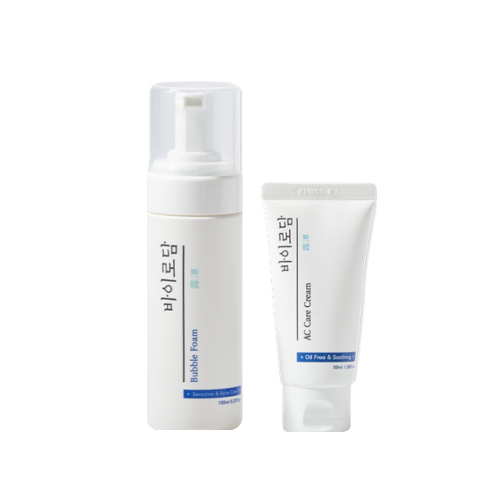 バブルフォーム150ml+クリーム50ml 敏感肌青少年粟 大人ニキビ スキンケアセット