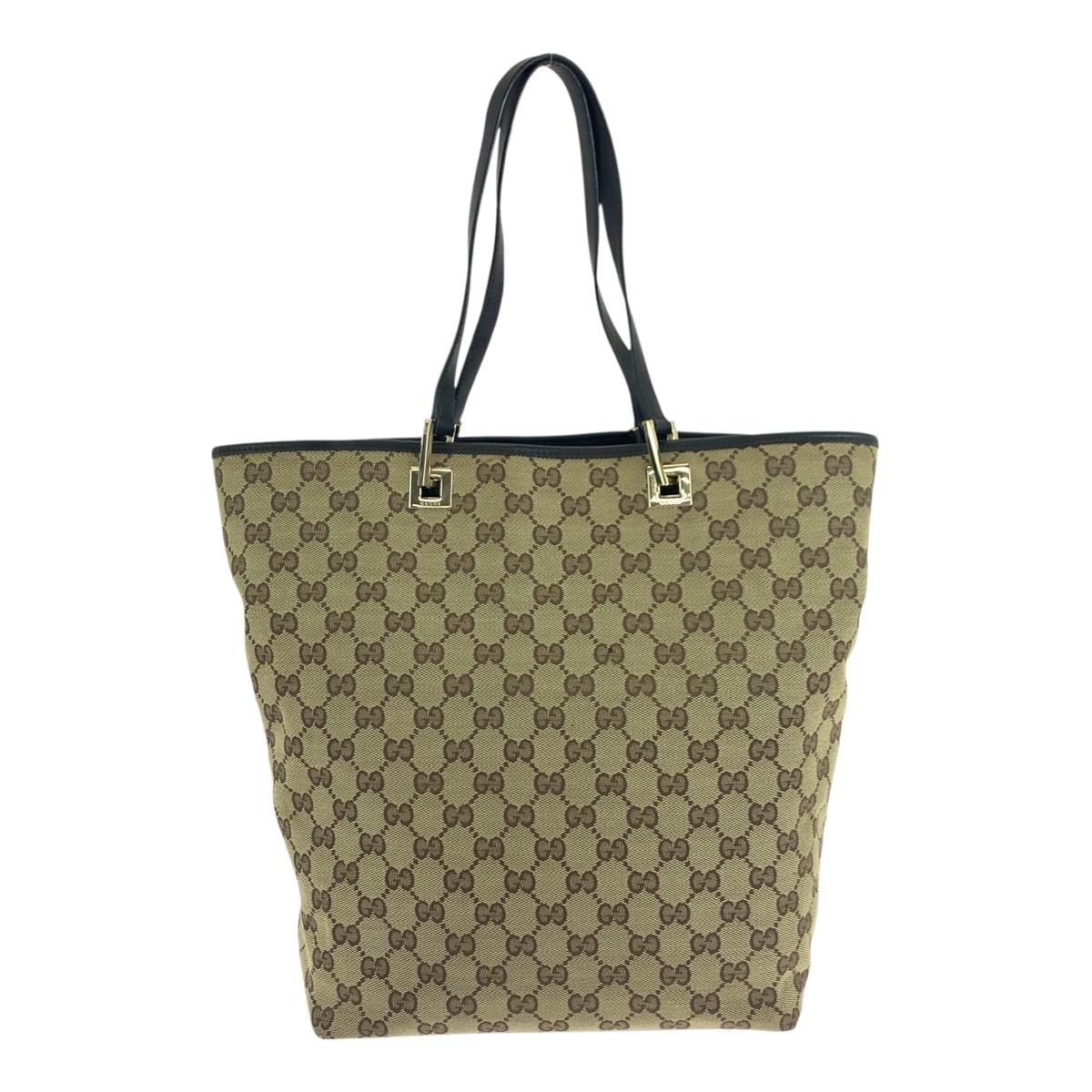 美品 ベージュ ブラウン ゴールド金具 GGキャンバス 002 1098 トートバッグ ショルダーバッグ レディース 504620