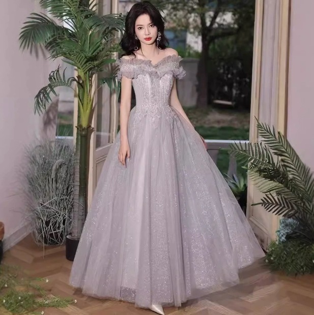 オフショルダー　ウェディングドレス　ロングドレス　結婚式　パーティー　ドレス　披露宴　大きいサイズ　花嫁