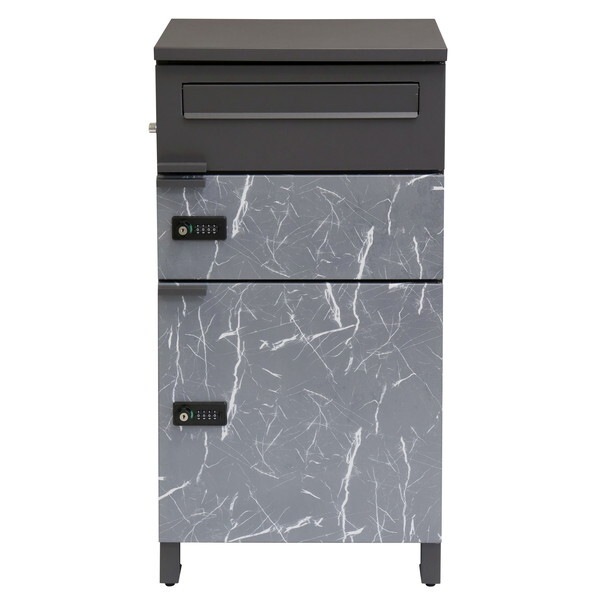 MOJYU PBX-089 宅配ボックス付ポスト Pietro-ピエトロ- 宅配2段タイプ ダークグレー/グレー大理石風 メーカー直送 25,542円