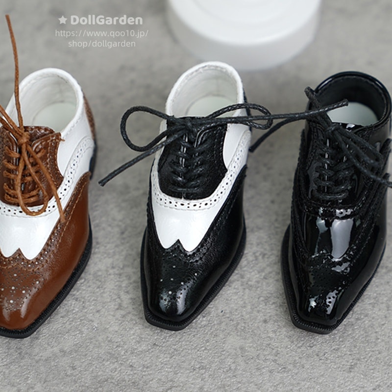 ドール靴 BJD 1/4 ブラック ブラウン 配色 ドールシューズ MSD/MDD/kumako球体関節人形用お靴 革靴