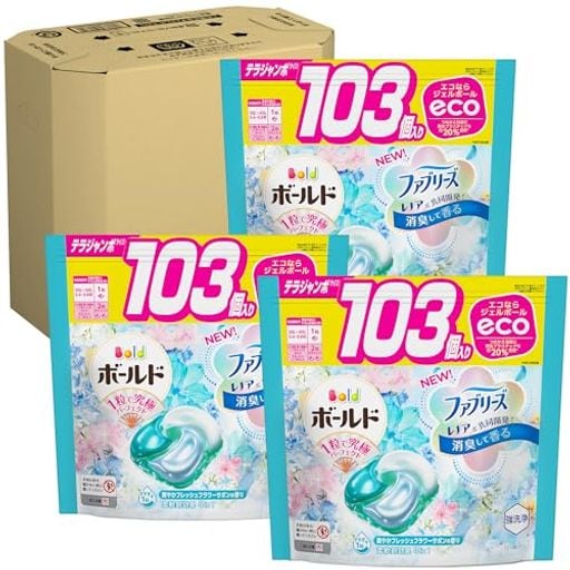 洗濯洗剤 ジェルボール4D フレッシュフラワーサボン 詰め替え 103個×3袋 [大容量] [ケース品]