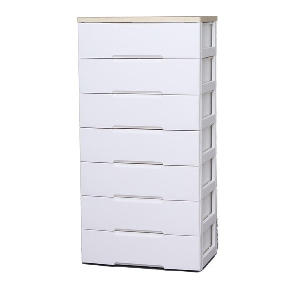 HG-807 ホワイト/ペアー [ウッドトップチェスト 7段 幅80.5cm 完成品] メーカー直送