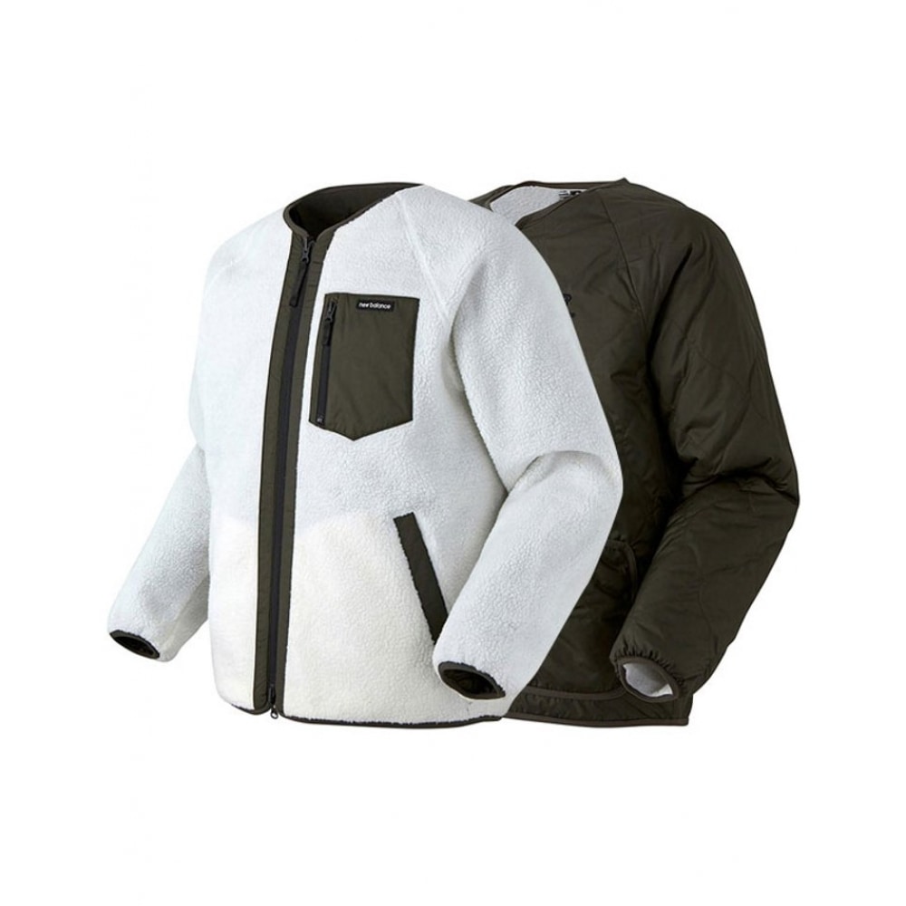 ニューバランスリバーシブルキルトフリースジャケット NBMDA49013-アイボリー P2210