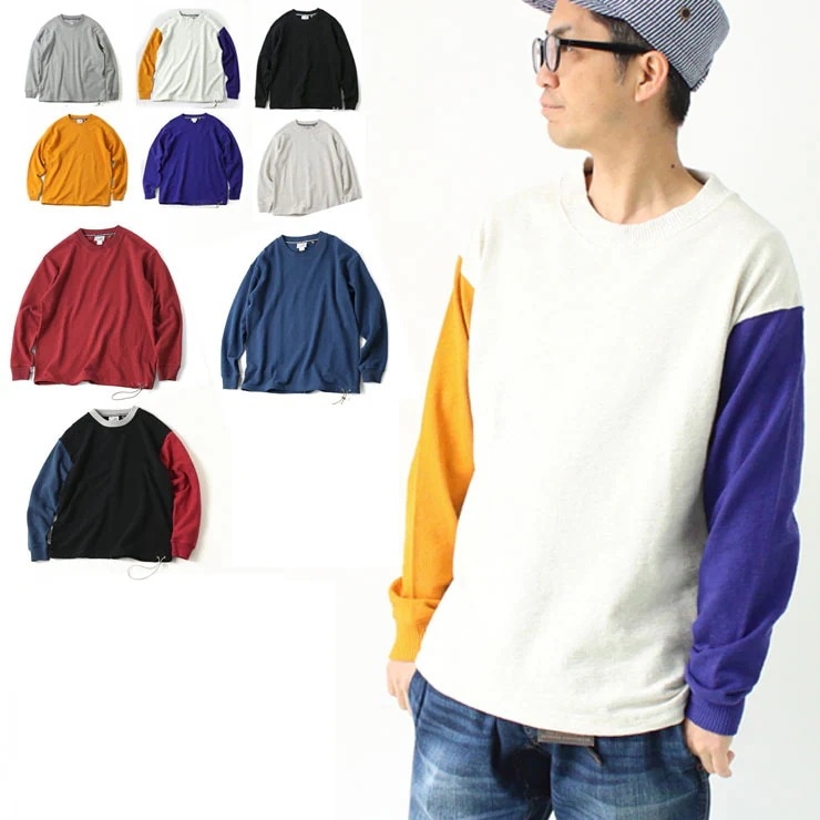 スウェット 長袖 メンズ ブロックインレービッグ ロングTシャツ G433749