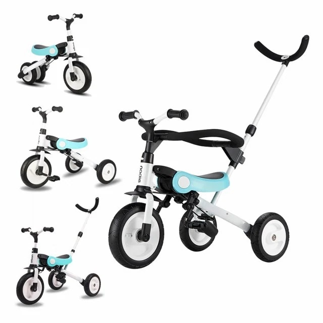 三輪車 おすすめ １才半 6歳 自転車 バランスバイク ベビーカー 5in1 折りたたみ おもちゃ 子供 幼児用 押し棒付き クリスマス プレゼン 17,049円