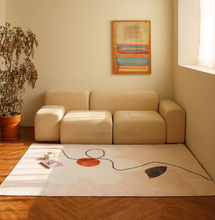 THE FRIGG モナ 短毛 インテリア 寝室カーペット リビング ラグ (3 SIZE)