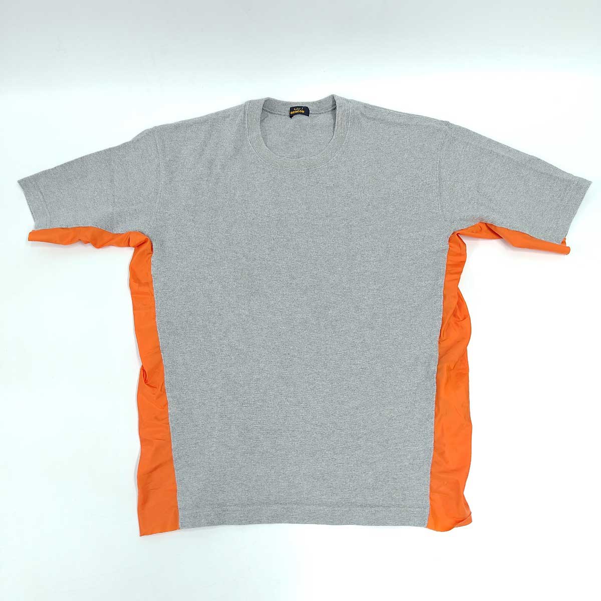 【中古】 素材切り替え Tシャツ kolor BEACON 55839 グレー オレンジ 19SBM-T08237S トップス