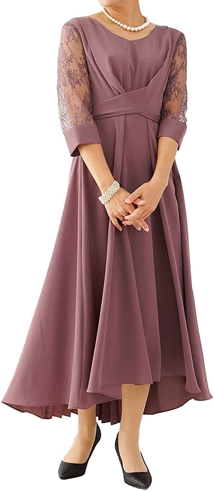 パーティ ワンピース ドレス レディース 結婚式およばれワンピース パーティードレス D-PPL( ダークパープル / 77000020, S)