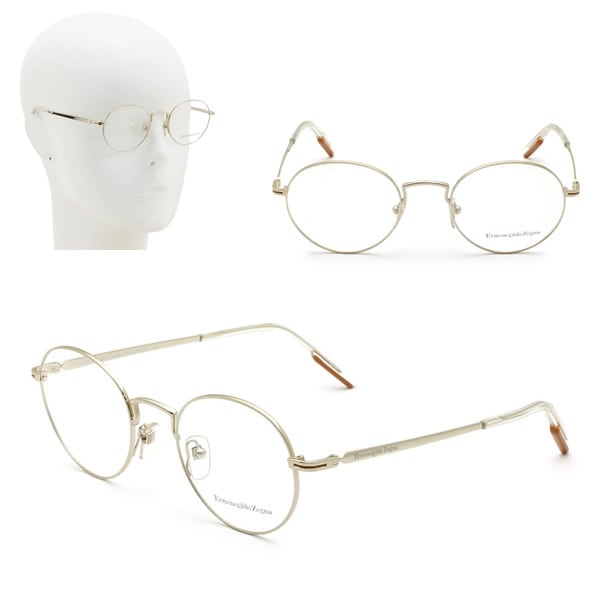 フレームのみ EZ5205/V 030 49 Ermenegildo Zegna メガネ 眼鏡 ゴールド クリア キャメル