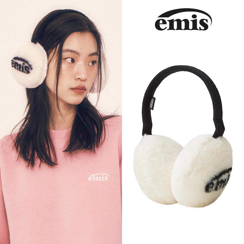 [MEENOI着用] EMIS LOGO JACQUARD EAR MUFF / 耳あて / ヘアバンド / 冬の耳あて / 冬用品 / 防寒 / 男女兼用 / 韓国人気バッグ