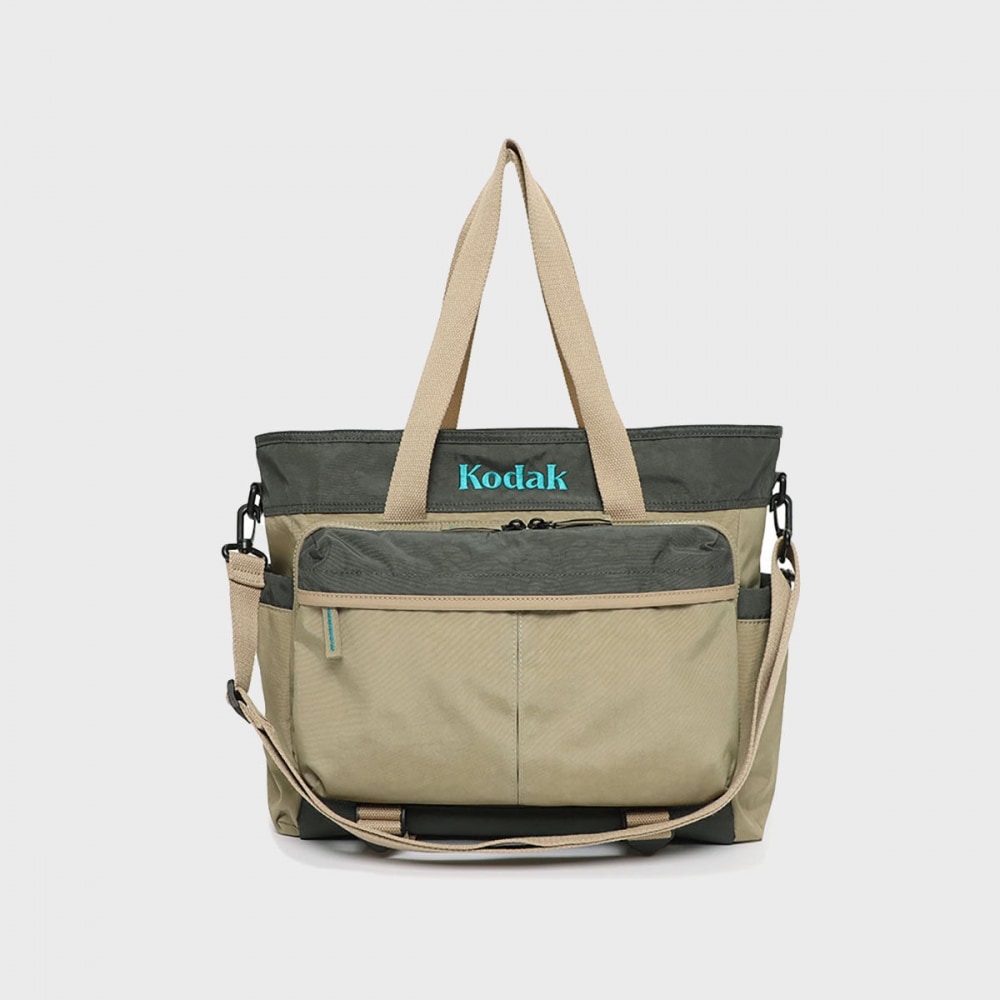コダックアパレル 大きなポケット ショルバッグ カーキ