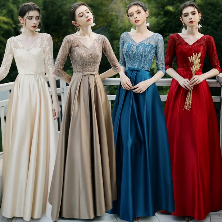 Aラインドレス 華やか ワンピース ロング丈 カラードレス プリンセスドレス 可愛い 結婚式 披露宴 二次会 礼服 ウェディングドレス レディース 袖 上品 きれいめ ドレス パーティードレス 背中編