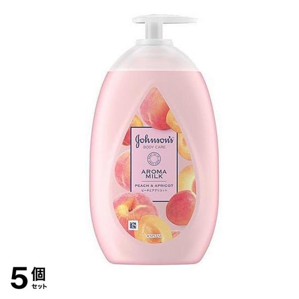 ジョンソンボディケア ラスティングモイスチャー アロマミルク ピーチとアプリコットの香り 500mL (ポンプ) 5個セット