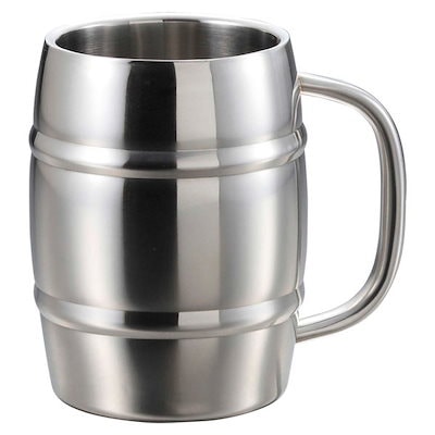 他サイト： キャプテンスタッグ　ダブルステン 樽型メガジョッキ 1.0L　UH-2001の商品画像