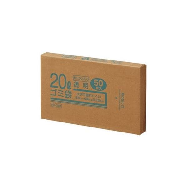 （まとめ）クラフトマン 20Lゴミ袋 透明 ボックス入 50枚[x10セット]