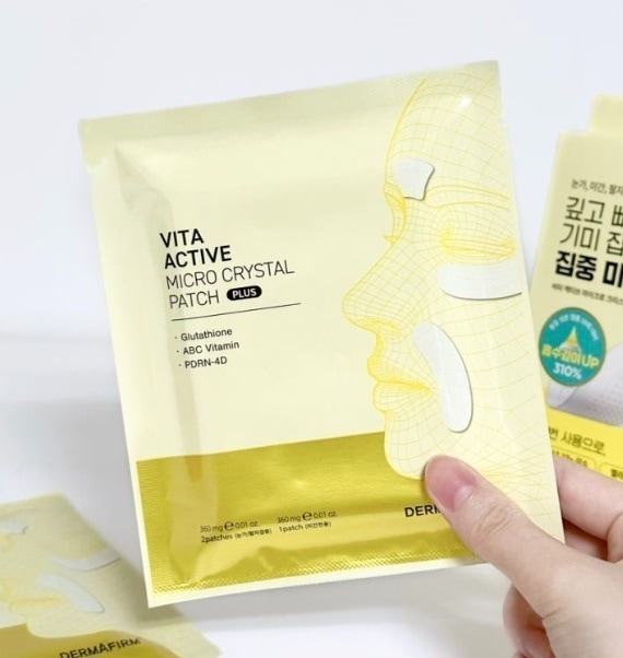 ダーマファーム ビタアクティブ マイクロクリスタル パッチプラス ほうれい線6枚+眉間3枚