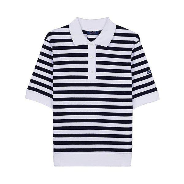 [セントジェームス] SS25 女性 カローラ R ポロシャツ CAROLA R BLANC MARINE