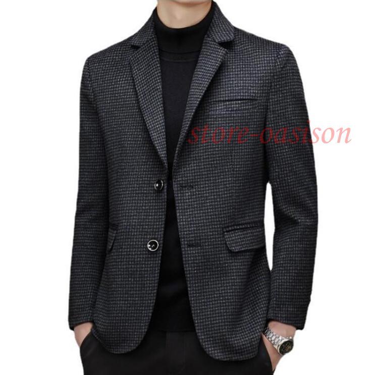 割引が多いテーラードジャケット メンズ テーラード 羊毛 ブレザー スーツ 長袖 ビジネス 紳士用 通勤 アウター jacket 細身 春 秋 冬 4,165円