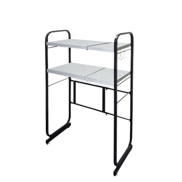 キッチン収納 約幅550900mm 2段 カーボンブラック 日本製 ガルバリウム鋼板 伸縮式 キッチンペールラック LUGSJAPAN 組立品