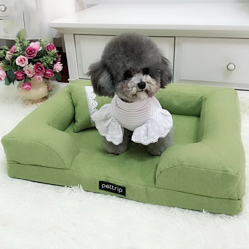 ペット ベッド おしゃれ ドッグベッド 通気性 冷却 Lサイズ 3色 犬 ベッド 春夏 成犬 老犬 小型犬 猫 かわいい 滑り止め 介護 犬用ベッド 犬 ソファー カバーを外して洗える