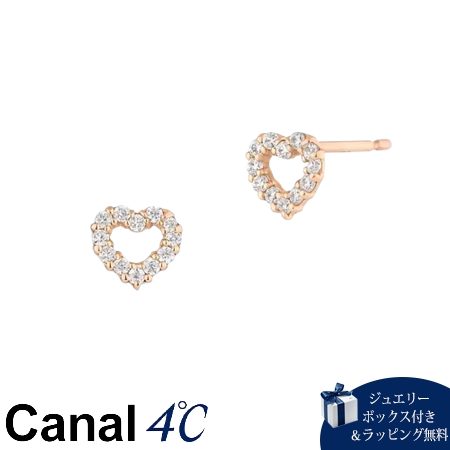 4cc520540 カナルヨンドシー Canal 4℃ カナル4℃ ピアス K10ピンクゴールド ハート キュービックジルコニア レディース