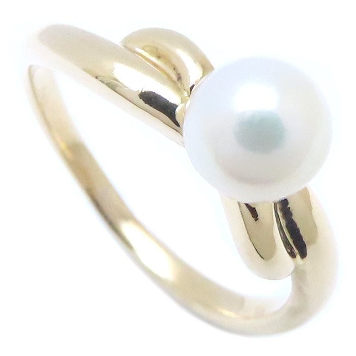 パール リング 指輪 真珠6.2ミリ 13.5号 K18YG イエローゴールド/293840【中古】