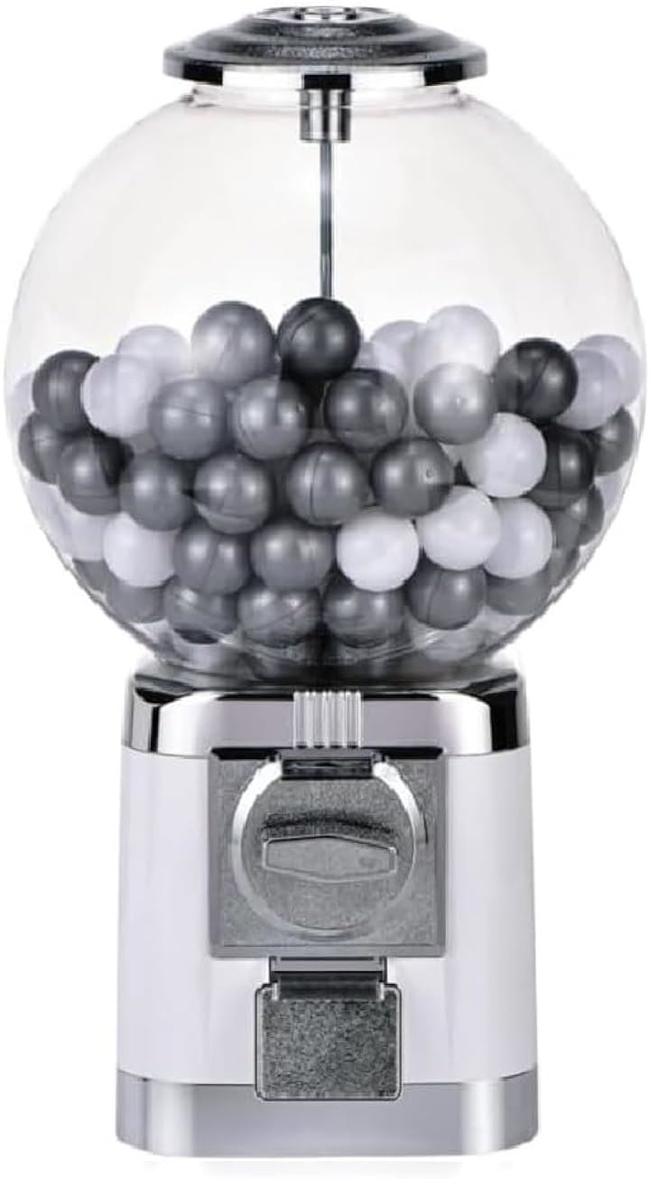 本体 カプセルマシン 機械 100円硬貨対応 カプセル200個付き 高さ45cm 昭和レトロ カプセルトイ(ホワイト)