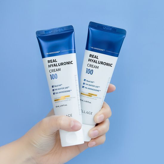 [大容量100ml/メイクノリUPクリーム] WELLAGE リアルヒアルロニック 100 クリーム 50ml ダブル企画セット 4,748円