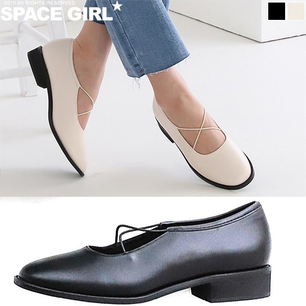 Xのラインメリージェーンシューズゴム/靴/パンプス/ローファー/フラット/レディースカジュアルシューズ/スリップオン/春/秋/新作