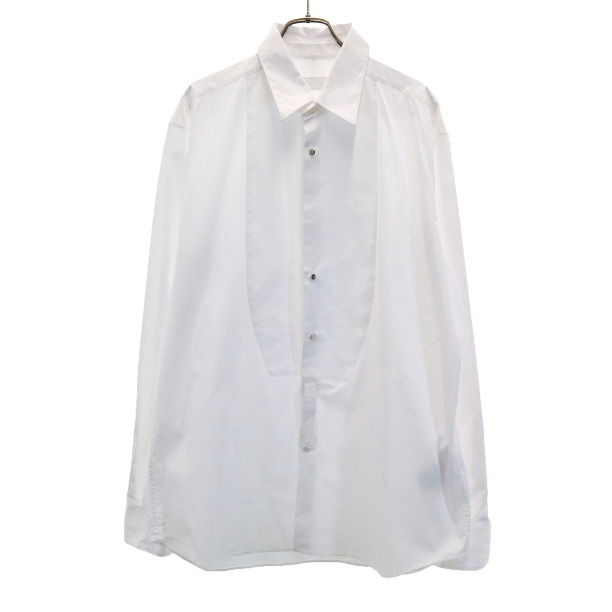 イタリア製 長袖 ダブルカラー付 コットンシャツ 42 白 2WAY メンズ 古着