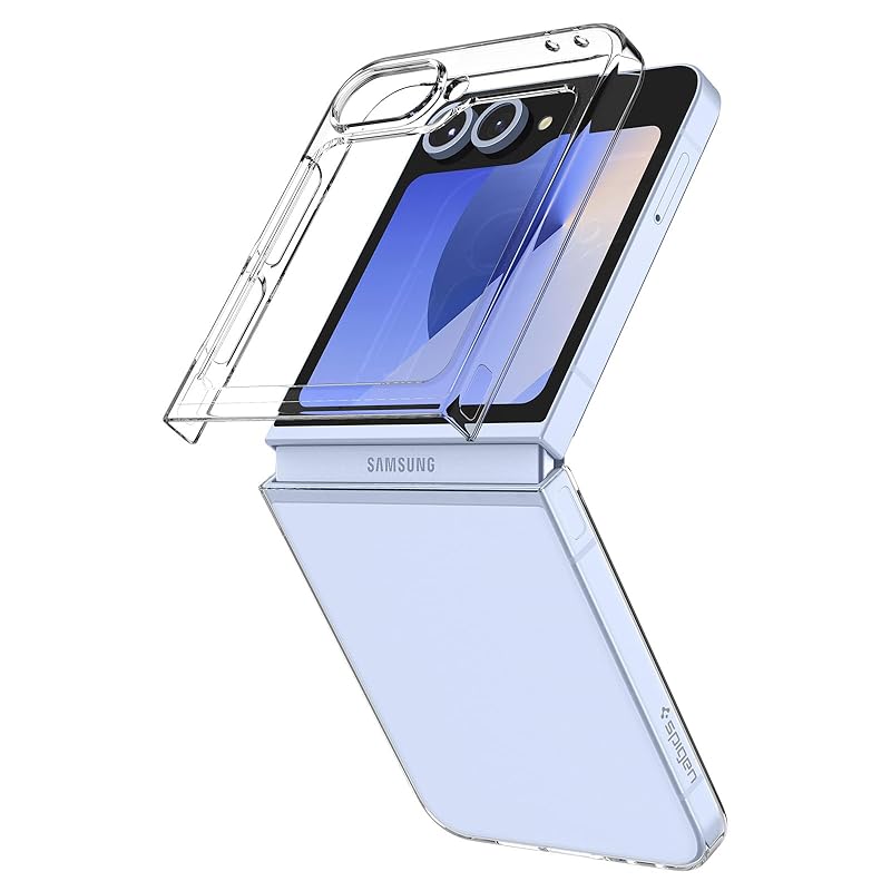 Spigen Galaxy Z Flip 6 ケース 超軽量 超薄型 黄ばみ無し レンズ保護 重さ15g パーフェクト・フィット ワイヤレス充電対応 エアー・スキン ACS07836 (クリスタル・ク