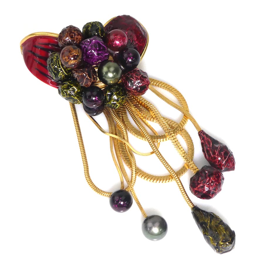 ルイ ヴィトン LOUIS VUITTON ブローチ メタル ゴールド×マルチカラー レディース r10412g