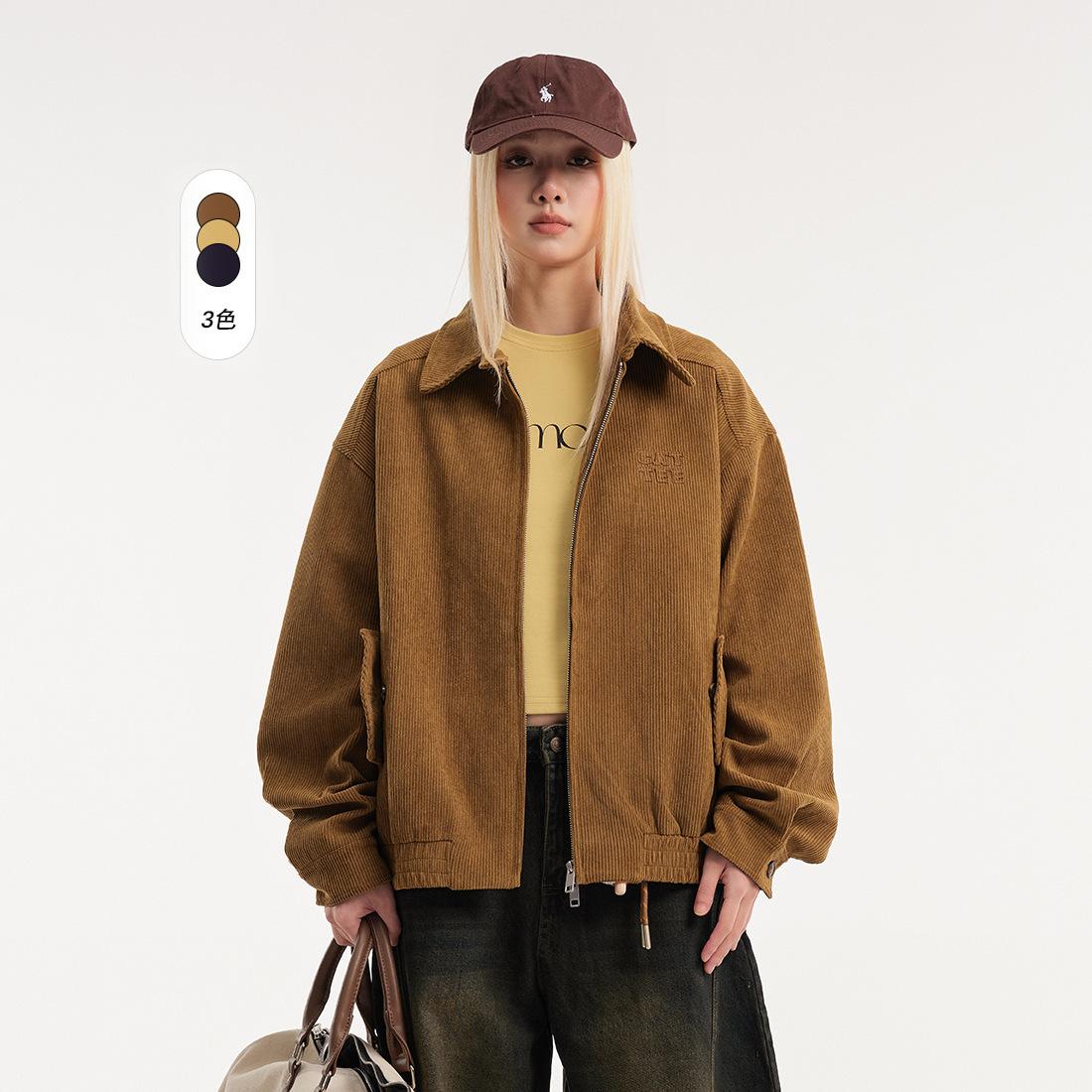 人および女性のためのレトロなコーデュロイのMeladのジャケット秋の短いCleanfitのカップルのコート ディスプレイ ボックス
