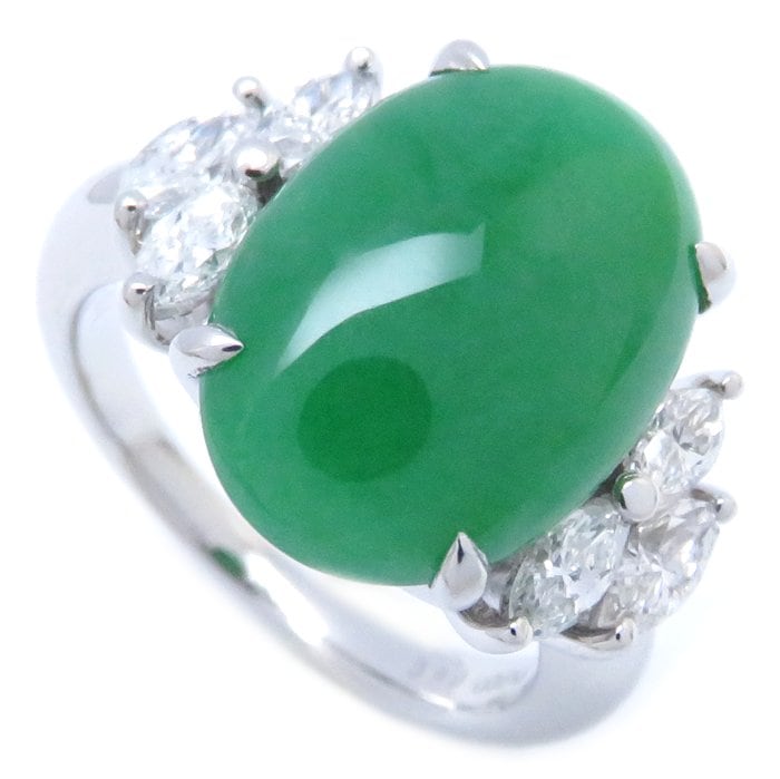 リング 指輪 翡翠6.90ct ダイヤモンド0.60ct 12号 ヒスイ Pt900プラチナ / 64728【中古】