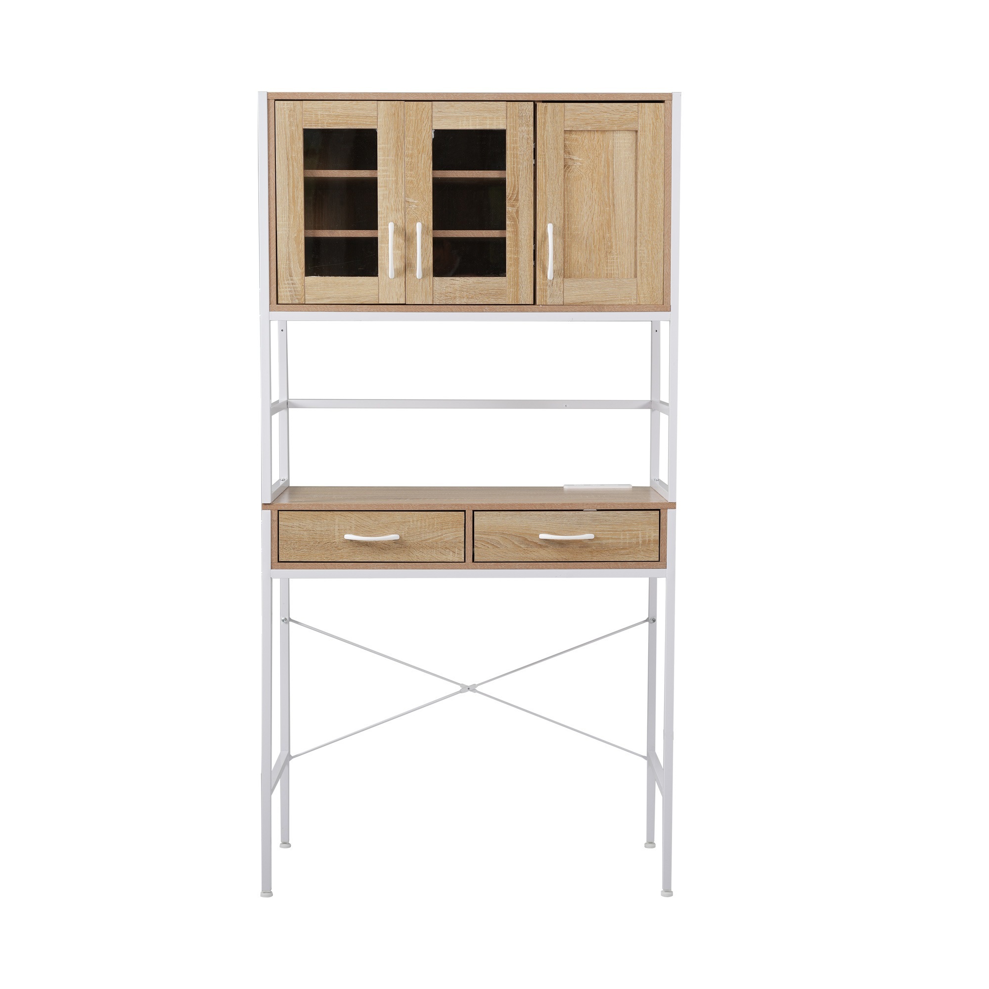 食器棚 キッチンボード レンジボード キッチン 収納 棚 家電収納 キッチン収納 一人暮らし スリム シンプル キッチンボード レンジ台 ホワイト ナチュラル ゴミ箱 上 オープン棚 ベルーナ インG