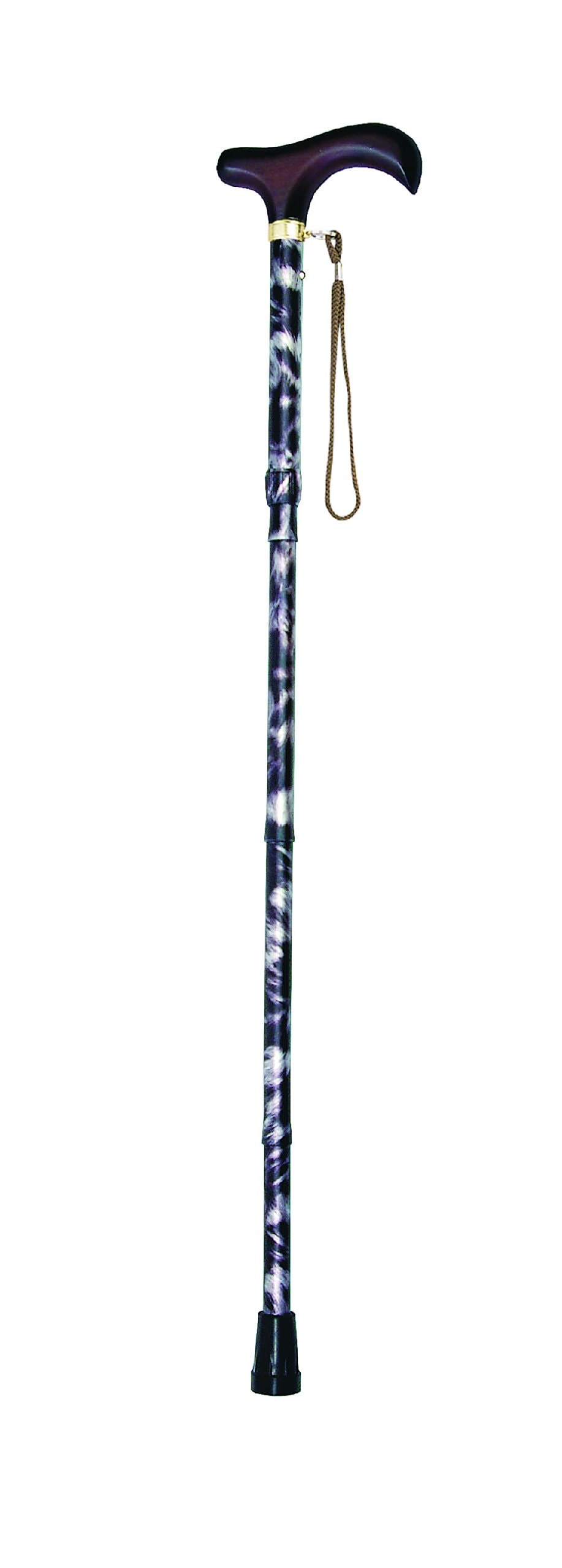 島製作所 折りたたみコンパクトステッキF 花柄 黒