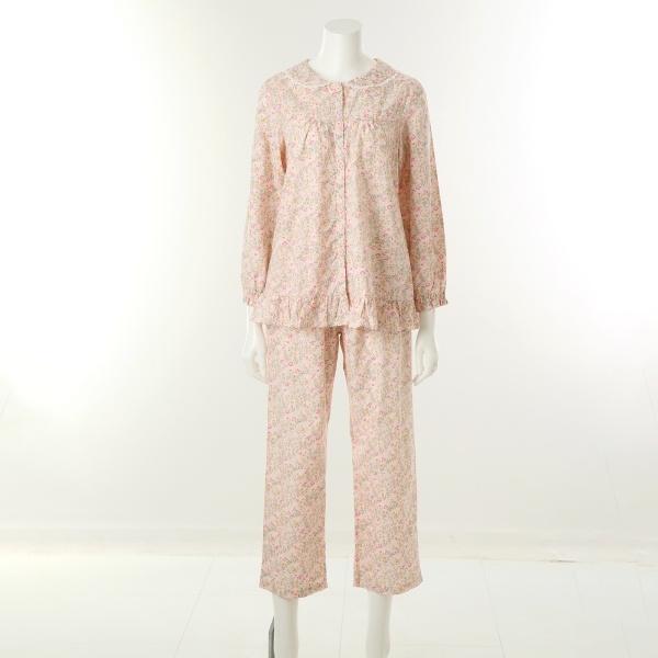 VPAA201W_フラットカラー 綿モーダル 女性 パジャマセット