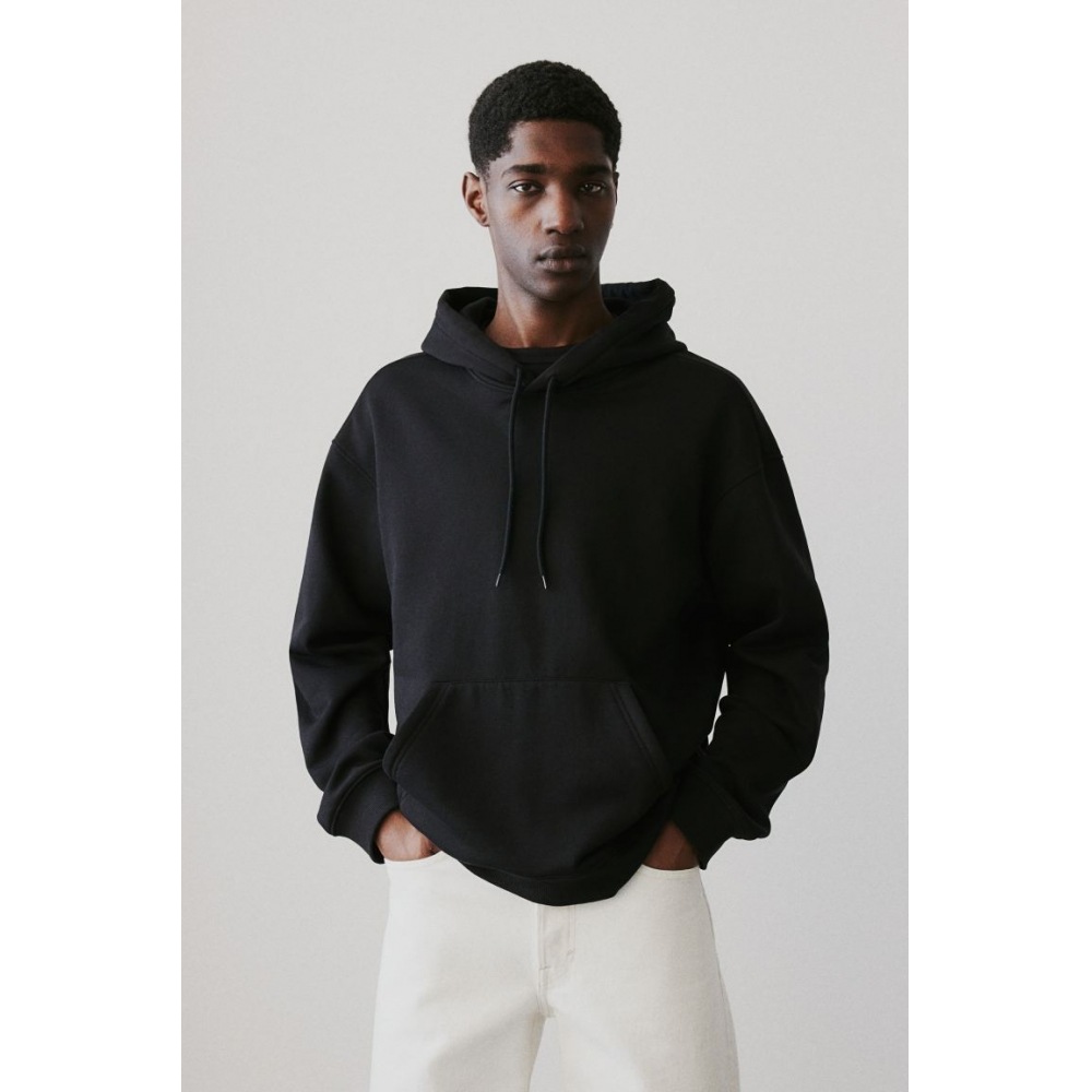 H&M ルーズフィットパーカーブラック