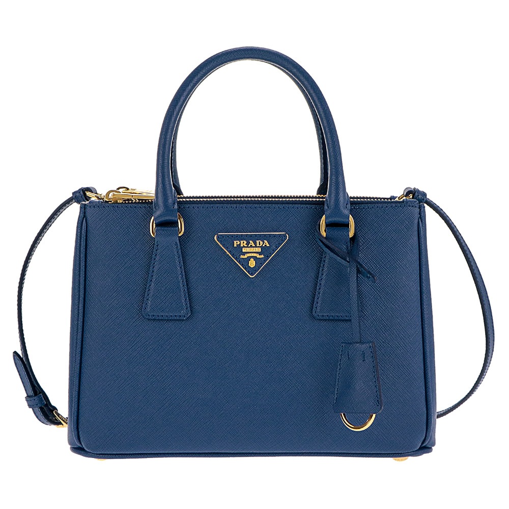 PRADA 1BA896-S/LU/AZZURRO プラダ　2WAYバッグ レザー アズーロ/ゴールド