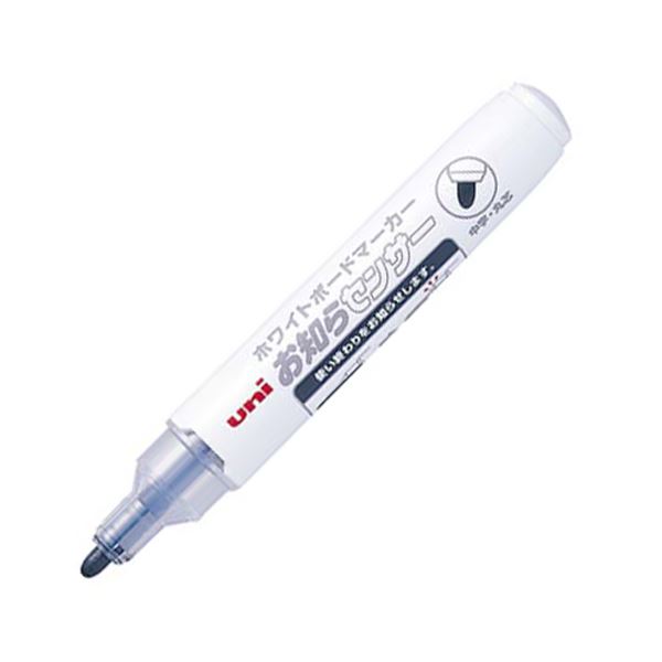 (まとめ) 三菱鉛筆 ホワイトボードマーカー ユニお知らセンサー 中字丸芯 黒 PWB1204M.24 1本 (×300セット)